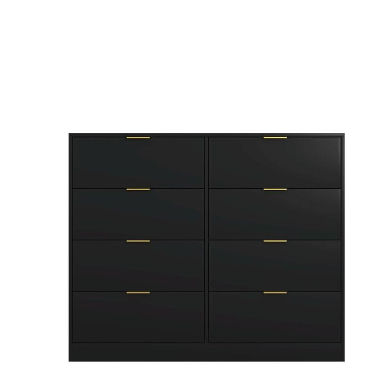 8-Drawer Tall Wood Dresser, Modern Handle-Free Storage Chest for Bedroom, Living Room or Hallway