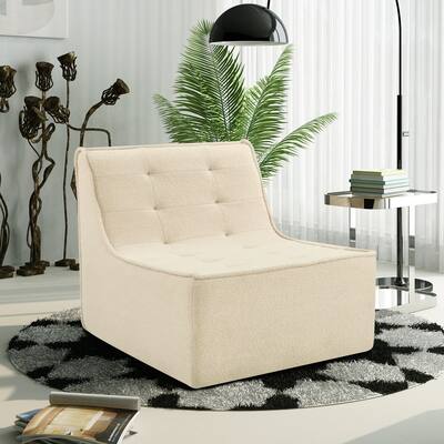 Fireside Chair, Lazy Floor Sofa Couch, Velvet Fabric, for Living Room