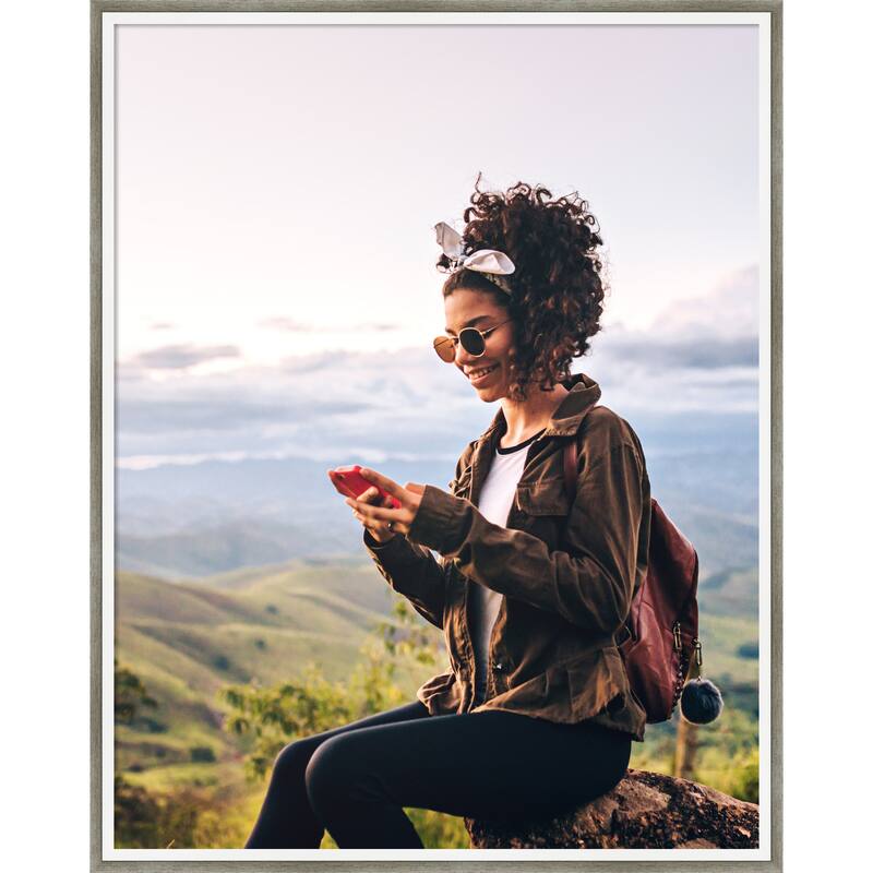 Lucie Black Framed Picture Frame, Photo Frame - 22x28 - Lucie Silver White