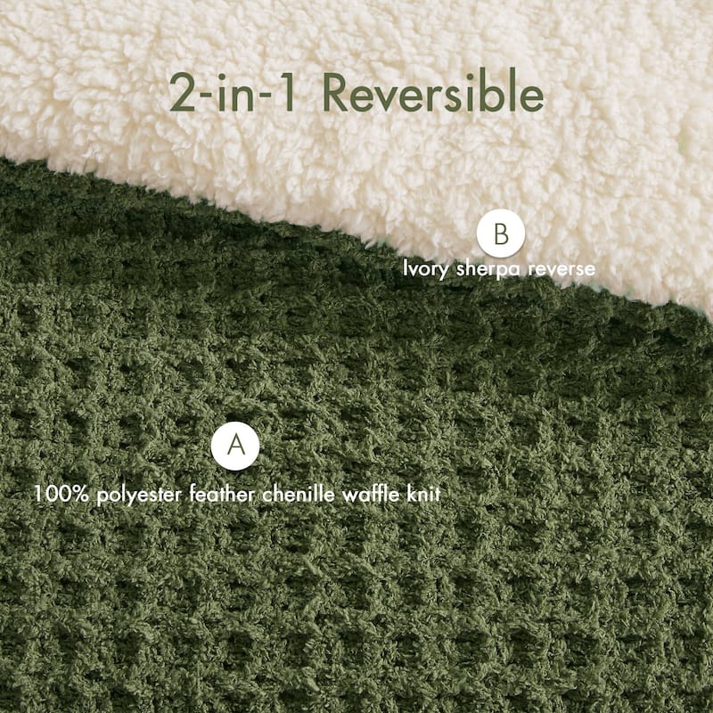 Madison Park Riordan Waffle Knit Chenille Comforter Set
