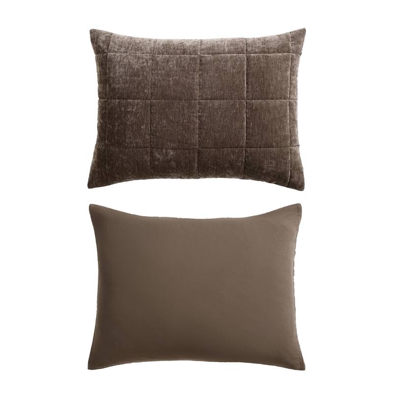Vera Wang Chenille Box Solid 3 Piece Quilt Set