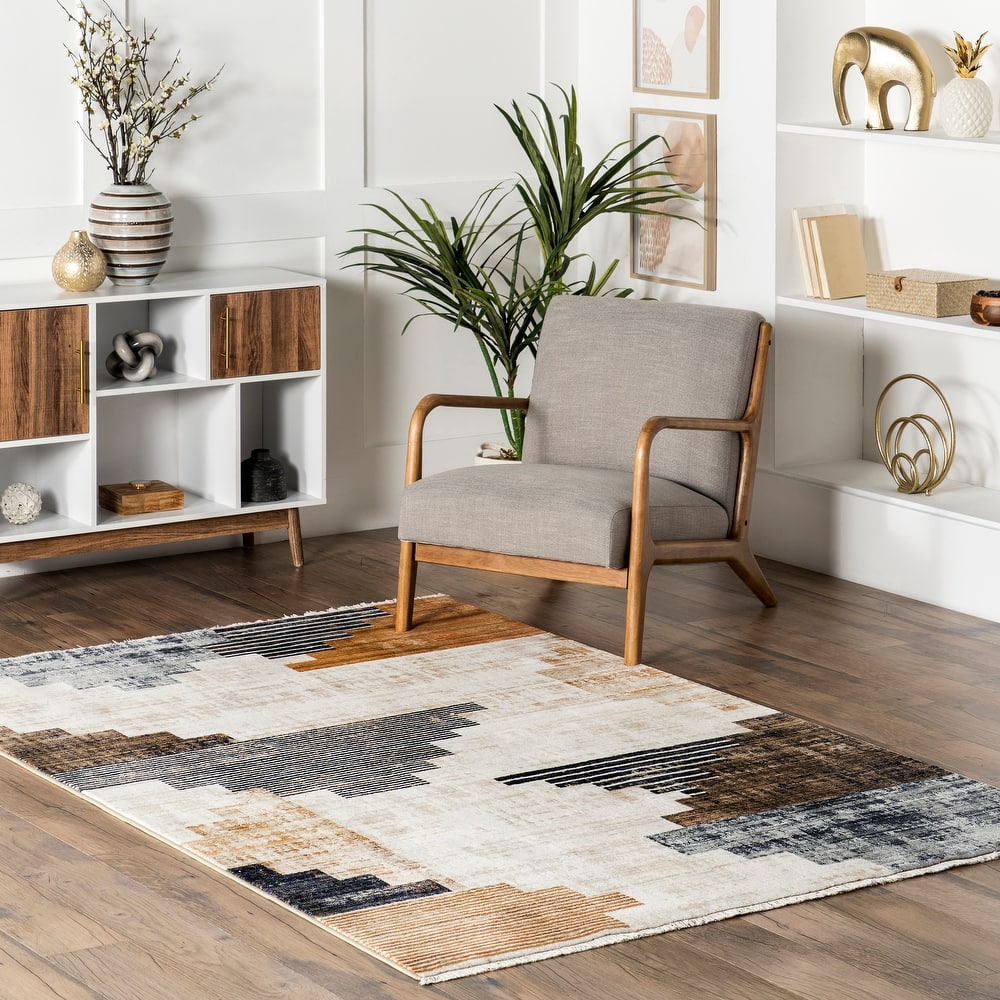 Nuloom Vickie Abstract Fringe Area Rug