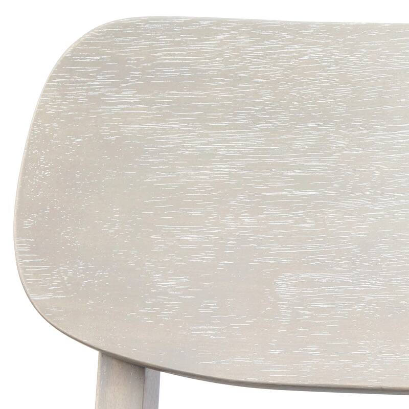 Set of 2 Upholstered Dining Chairs with Wooden Open Back in Natural Wood Grain
