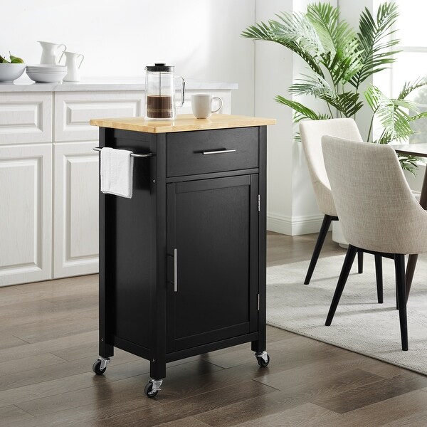 Shop Savannah Wood Top Compact Kitchen Island/Cart - 37"H ...