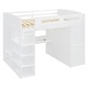 preview thumbnail 8 of 18, White Full Size Solid Wood Loft Bed with Desk, Wardrobes & Drawers