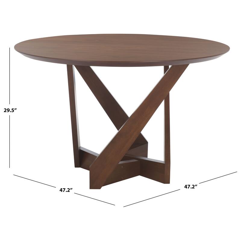 SAFAVIEH Couture Hildabryna Round Wood Dining Table - 47"W x 47"D x 30"H
