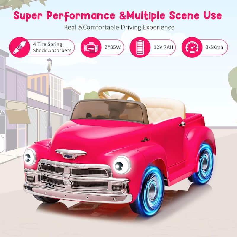 12V Kids Ride On Car, Licensed Chevrolet 3100 Pickup Battery Powered Electric Vehicle