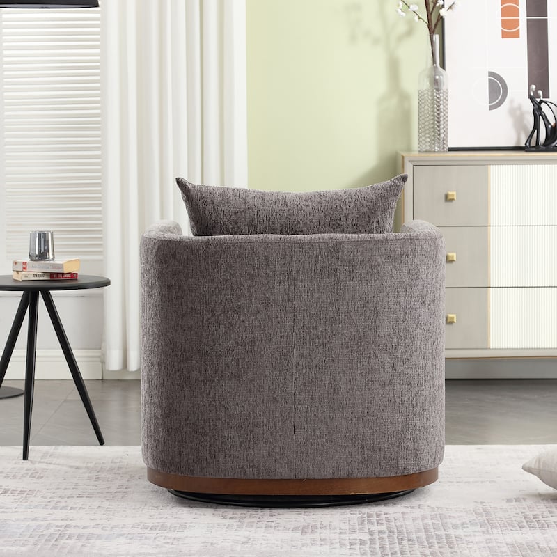 GDFStudio - Harper Chenille Swivel Barrel Chair with Sturdy Metal Base and Ergonomic Design