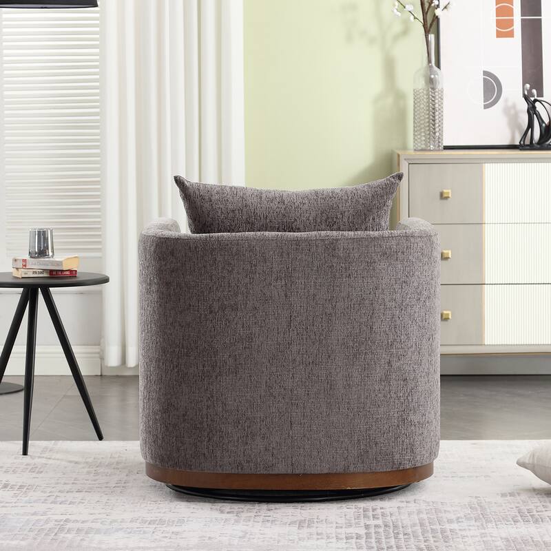 Swivel Barrel Chair, Round Accent Sofa Chair for Living Room, 360 Degree Swivel Barrel Club Chair, Leisure Arm Chair