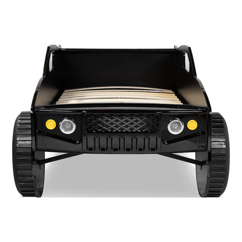 Toto Modern Black Twin Off-road Car Kid Bed with Wheels by Furniture of America