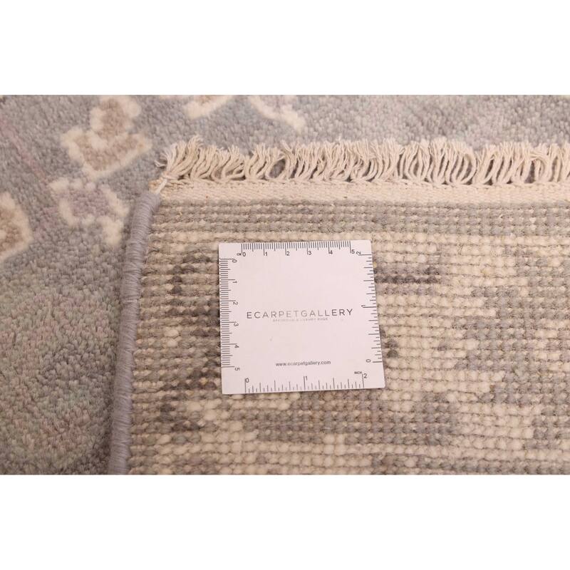 ECARPETGALLERY Hand-knotted Royal Oushak Grey Wool Rug - 2'5 x 11'10