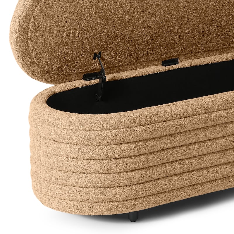 Bayville Sherpa Polyester Flip Top Storage Ottoman - 54"