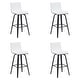 preview thumbnail 67 of 120, Skara Swivel Bar Stool, Upholstered Bar Height Chair with Bentwood Frame Set of 4 - White Faux Leather & Black