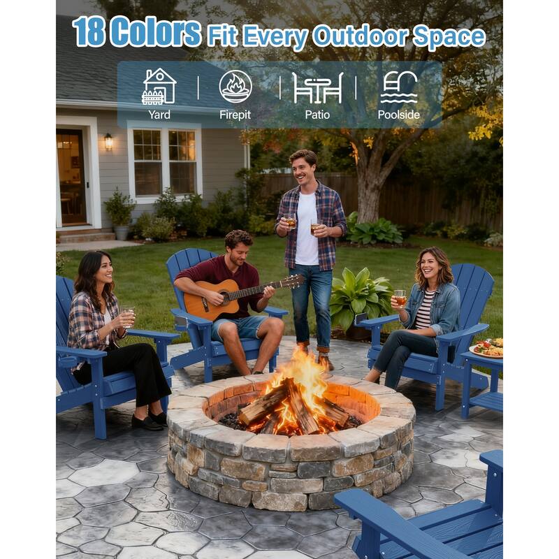 WINSOON All Weather HIPS Outdoor Plastic Adirondack Chair