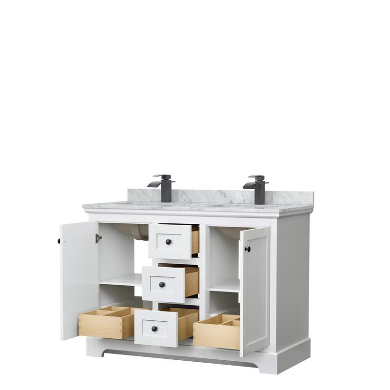 Avery 48-Inch Double Vanity Set with Square Sinks, No Mirror