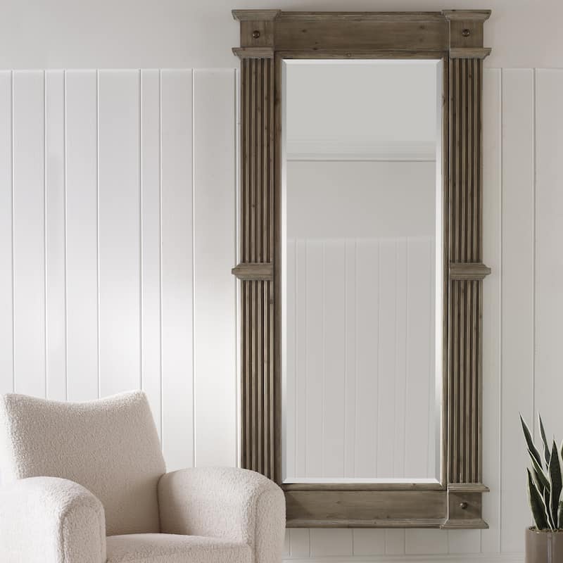 Uttermost McAllister Natural Wood Oversized Mirror - 39.75"x 80.75"