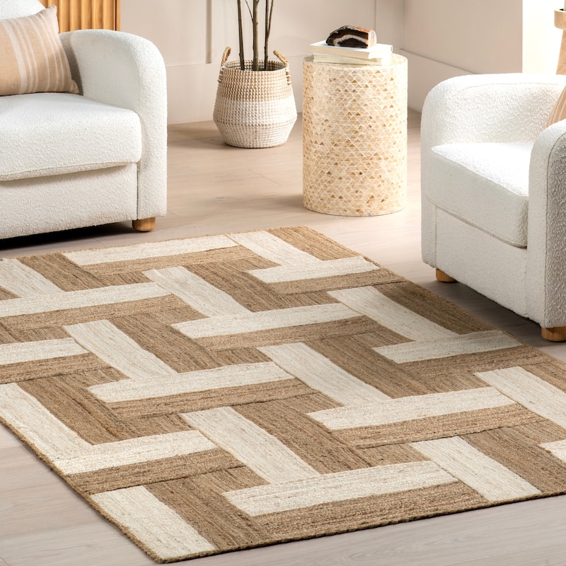 Nuloom Florentina Geometric Links Jute Area Rug