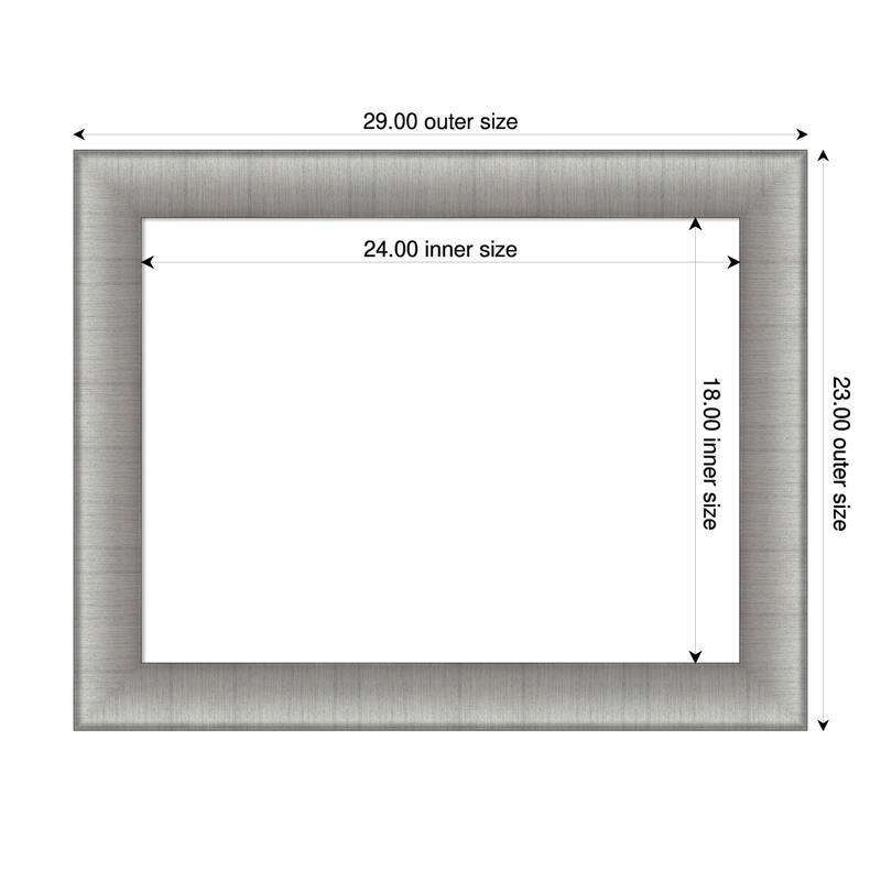 Amanti Art Elegant Brushed Honey Framed Dry Erase Magnetic Board - 29 x 23 in - Elegant Brushed Pewter