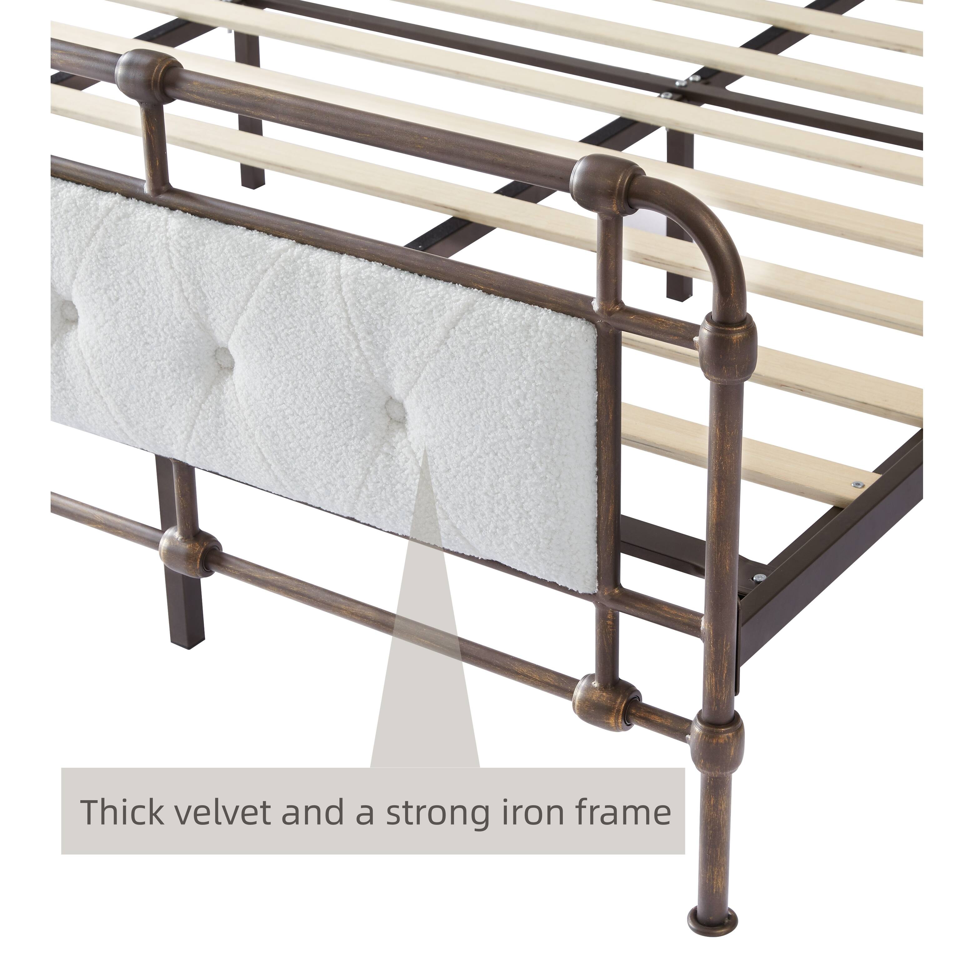 King Size Platform Bed Hige Boad Bed with Soft Headboard & Footboard