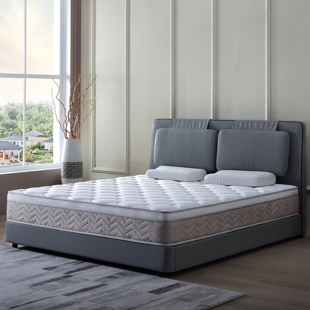 GDFStudio - Aeliana 12-Inch Hybrid Memory Foam and Pocket Coil Eurotop Mattress