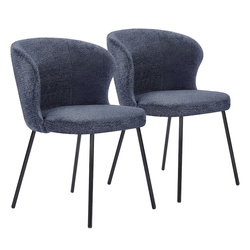 Art Leon Modern Dining Chairs, Set of 2 - Dark Blue