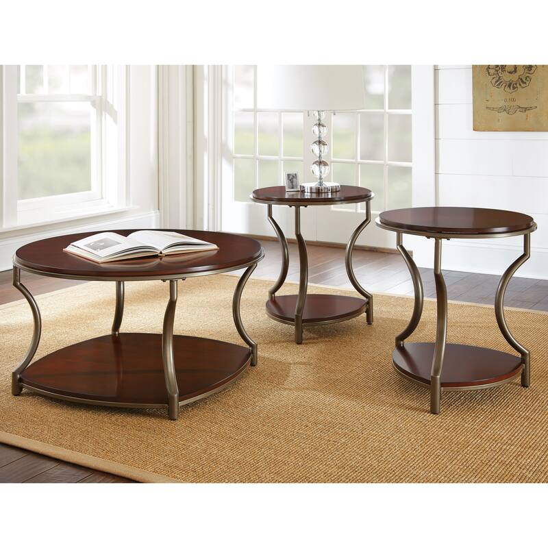 Steve Silver Marcus Round Mixed Media Side Table
