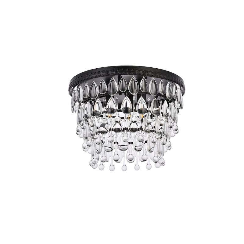 Sylvia Crystal/ Metal Tiered Flush Mount - 15 Inch