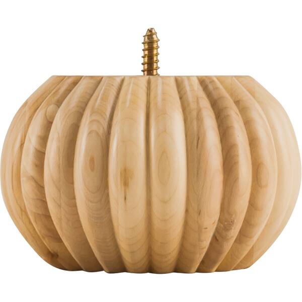 slide 1 of 1, Hardware Resources Bun Foot with Crown Styling, 3"H x 5"D Natural Maple