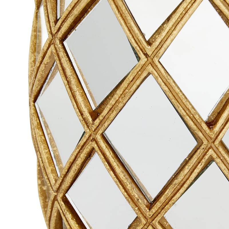 Gold Glass Glam Sculpture 15 x 5 x 5 - 5 x 5 x 15