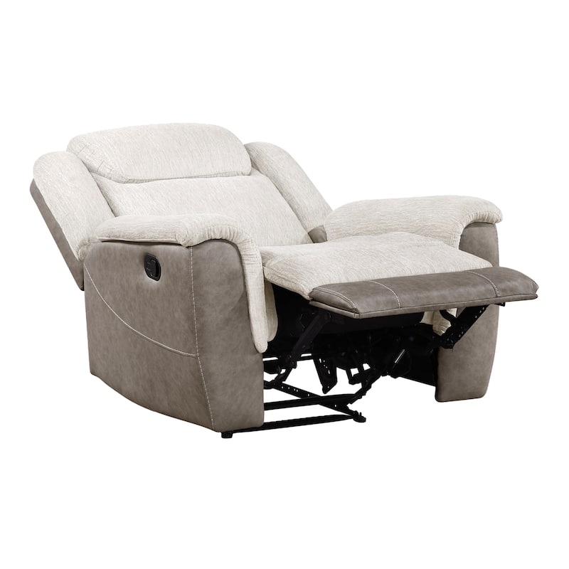 Nadalia 40" Chenille and Microfiber Manual Recliner - Tab Pull Motion
