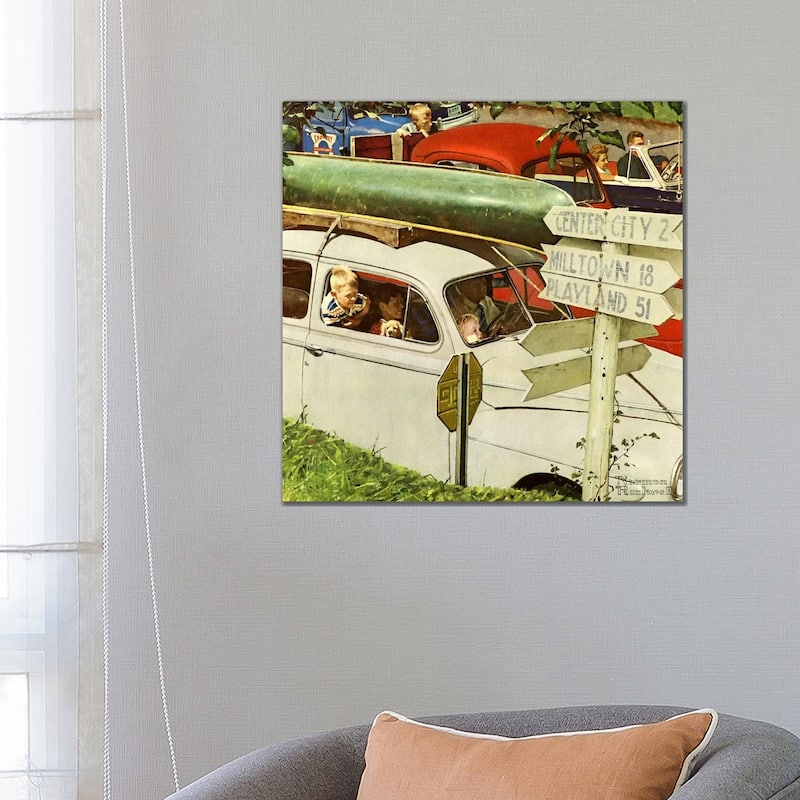 iCanvas "Crossroads on Sunday" by Norman Rockwell Canvas Print - 26x26x1.5