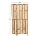 preview thumbnail 7 of 6, Brown Wood Hinged Foldable Partition 3 Panel Geometric Partition Room Divider Screen - 52 x 1 x 71