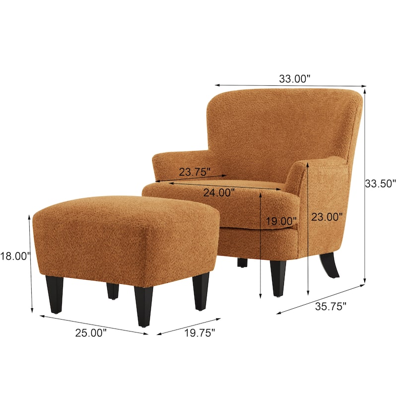 Hartshorn Upholstered Club Chair and Ottoman Set by Christopher Knight Home