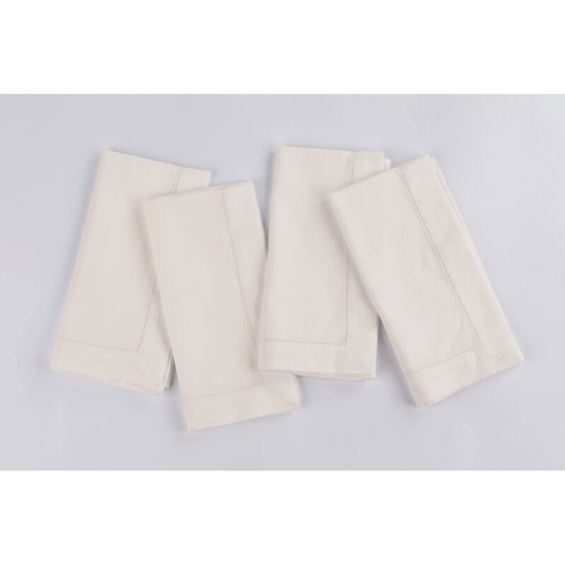 Milan. Cotton Sateen, Dinner Napkin Set (Set of 4) - Ivory