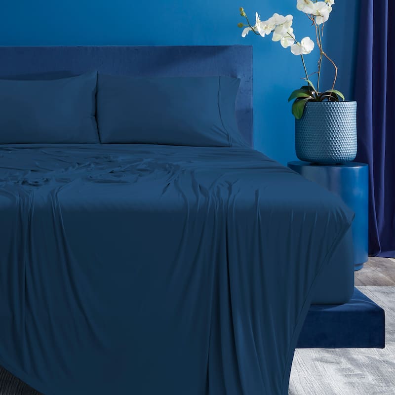 BEDGEAR Ver-Tex Instant-Cooling Bed Sheet Set - for Hot Sleepers - King/Cal King - Navy