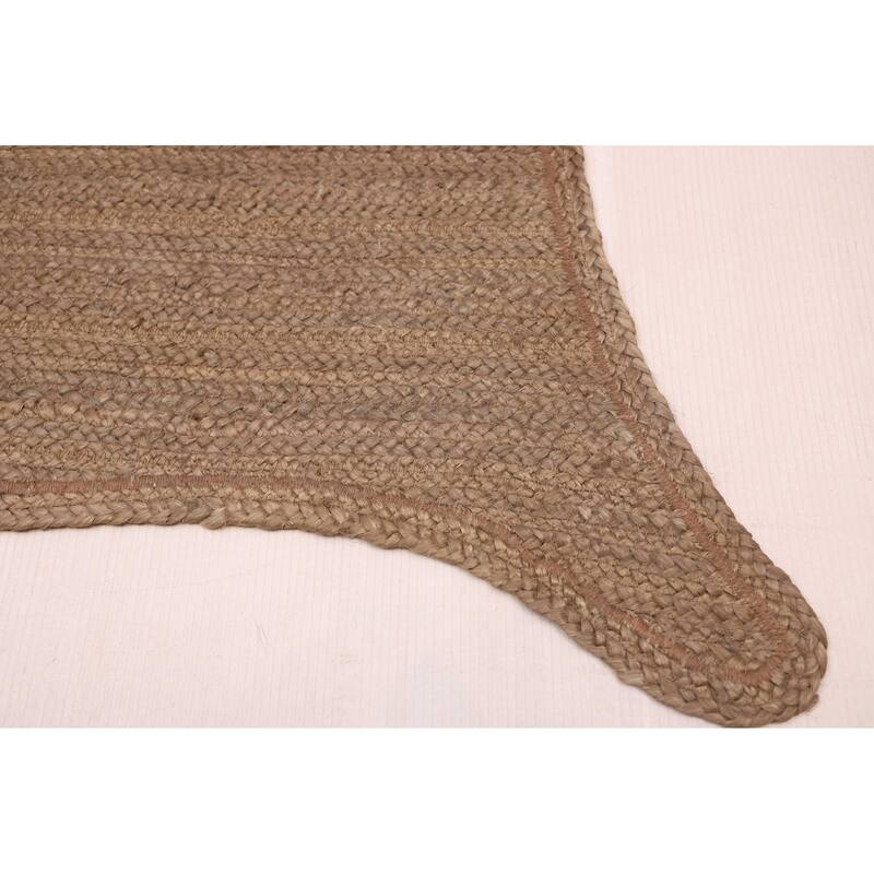 ECARPETGALLERY Braided Weave Palas Denizli Taupe Jute Rug - 4'1 x 5'10