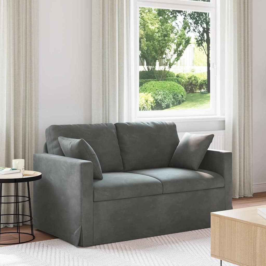 vidaXL Sofa Dark Grey in Velvet