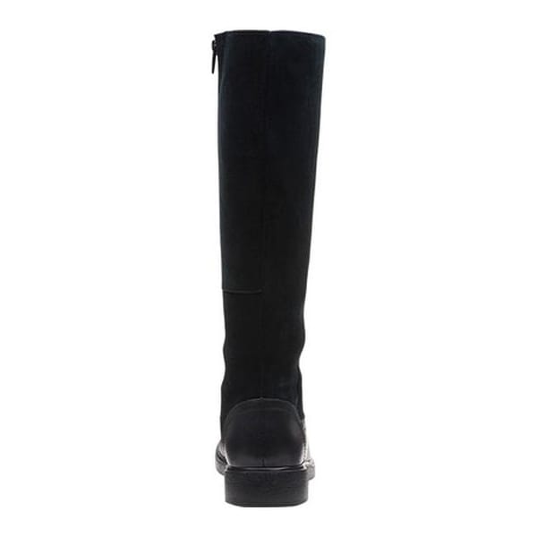 clarks black suede knee high boots