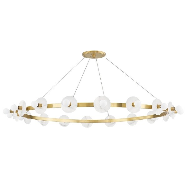 Hudson Valley Austen 18-Light Chandelier with White Spanish Alabaster. Opens flyout.