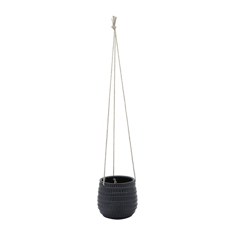 Sagebrook Home Neutral Textured Ceramic Hanging Planter