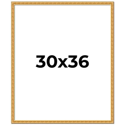 30x36 Frame Gold Real Wood Picture Frame Width 1 inches | Interior