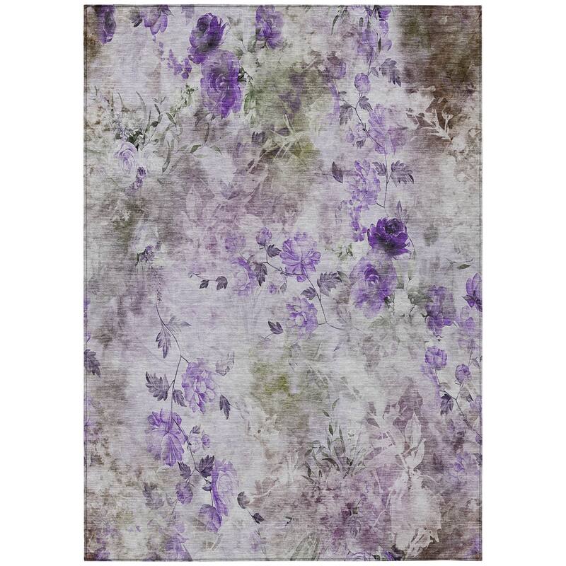 HomeRoots Floral Transitional Rectangle Outdoor Rug