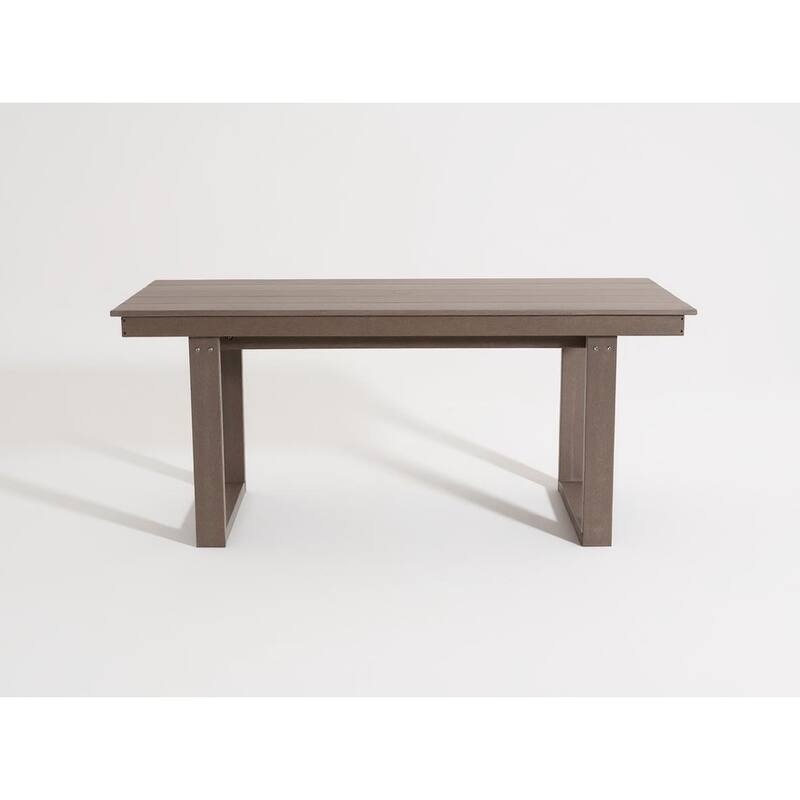 67" HDPE Outdoor Dining & Meeting Table, Weather-Resistant, Seats 6, Space-Saving Chair Slide-In