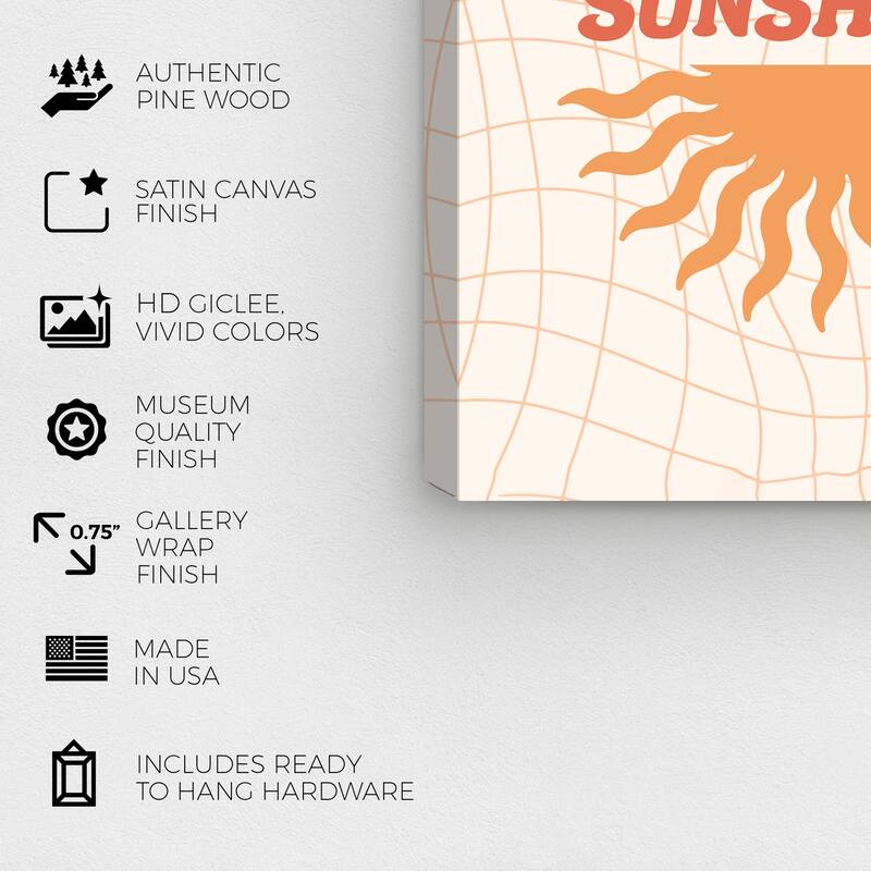 Wynwood Studio Canvas Typography and Quotes You My Sunshine Yellow and Modern & Contemporary Wall Art Canvas Print