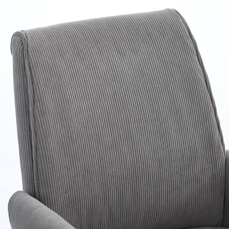 Corduroy Swivel Office Chair with Wheels, Ergonomic High Back Task Chair, Upholstered Accent Chair with Adjustable Height