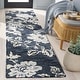 preview thumbnail 4 of 9, SAFAVIEH Hand-Tufted Jardin Himadri Country Wool Rug 2'3" x 9' Runner - Navy/Ivory - Runner