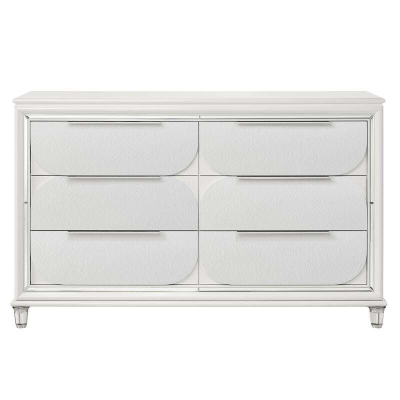 Soto Pearl White 6-Drawer Dresser