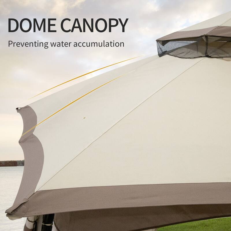 Cozywor 20 ft. x 10 ft. Outdoor Patio Double Vented Roof Gazebo
