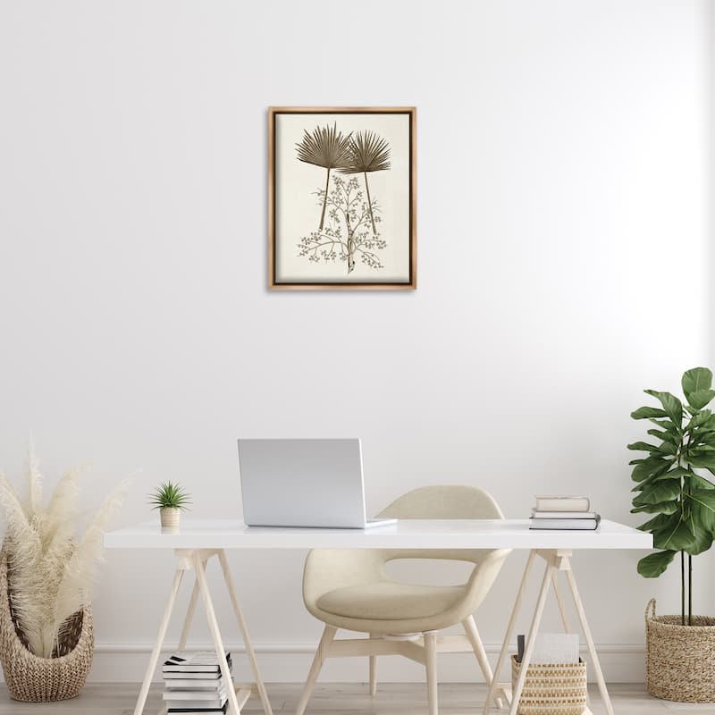 Stupell Palm Leaf & Olive Branches Framed Floater Canvas Wall Art Design By Phillipa Katz
