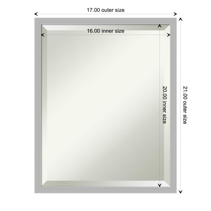 Beveled Wall Mirror - Hera Chrome Frame - Hera Chrome - 17 x 21-inch